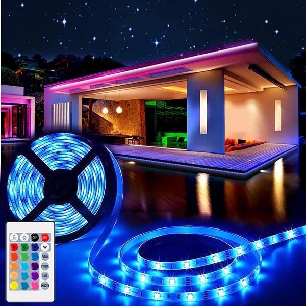 Striscia Led Usb Rgb Retroilluminazione Tv Impermeabile 2835 Smd Colore Cambiando Striscia Luminosa Con Telecomando, 1M 60Leds-image