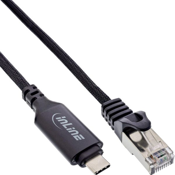 Inline® Usb 3.2 Netzwerkadapter Kabel, Gigabit, USB-C Zu RJ45 Stecker, 2M (33381A)-image