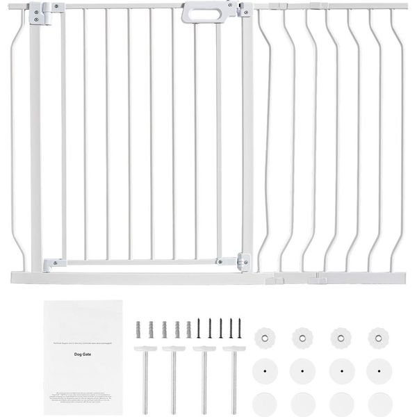 Cancelletto Per Bambini Succebuy, 75-122 Cm Di Larghezza Extra, 76,2 Cm Di Altezza, Cancelletto Di Sicurezza Easy Step Walk-Thru Per Bambini E Animali Domestici Con Chiusura Automatica-image
