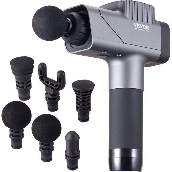 Pistola Per Massaggi 35W Massaggiatore Elettrico 8 Velocità 6 Teste-image