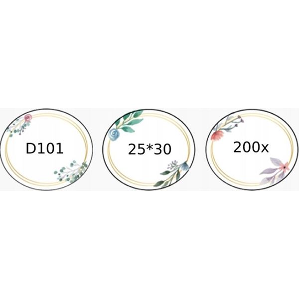 Edibazzar | Niimbot Etichette Termiche Rotonde 25X30Mm Fiori 200 Pezzi Per D101-image