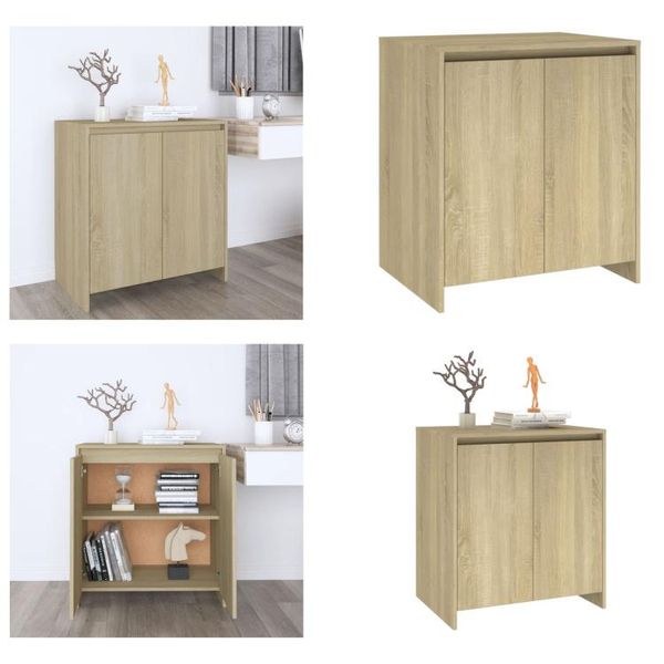 Vidaxl Credenza In Rovere Sonoma 70X41X75 Cm In Legno - Credenza - Armadio - Armadio Da Cucina - Armadio Portaoggetti-image