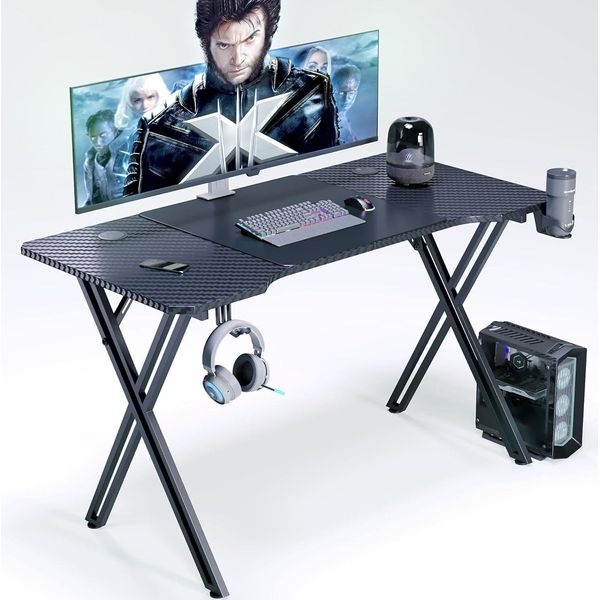 Yuenfong Gaming Desk 140X60 Cm Scrivania In Piedi A Forma Di Ala Tavolo Da Gioco Grande Scrivania Per Computer Tavolo Da Gioco Per Pc Per Casa/Ufficio Scrivania Angolare X-Frame-image