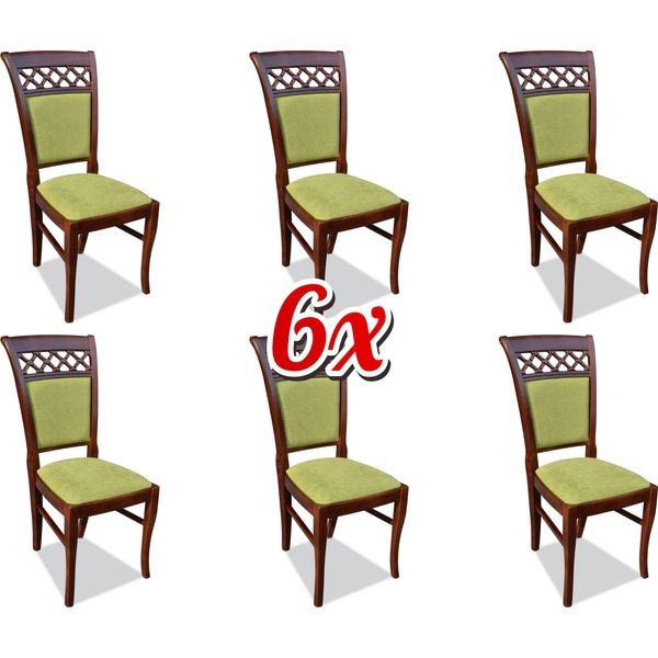 Sala Da Pranzo Sedie Legno Design Poltrona Imbottitura Set 6X Sedie Sedia Gruppi Tessili-image