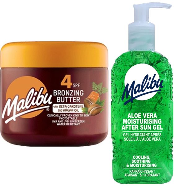 Malibu Tanning Accelerator SPF4 300 Ml + Gel Aloe Dopo Abbronzatura 200 Ml-image