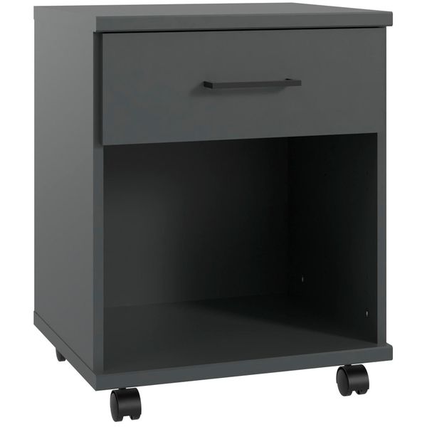 Rollcontainer Wimex "Home Desk", Grau (Graphit), B:46Cm H:58Cm T:40Cm, Holzwerkstoff, Rollwagen, Rollcontainer, Mit 1 Schublade, 46Cm Breit, 58Cm Hoch-image