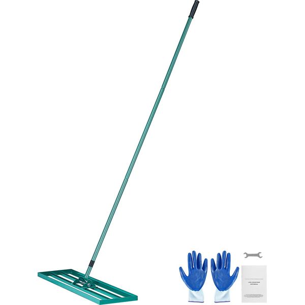 Succebuy Rastrello Livellatore Per Prato 48 X 10 Pollici, Robusta Livellatrice Con Manico In Acciaio Da 78 Pollici, Attrezzo Per Giardino E Golf-image