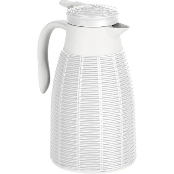 Tazza Excellent Houseware, Vetro/Polipropilene Resistente Al Calore, 15X26,5 Cm, Bianco-image