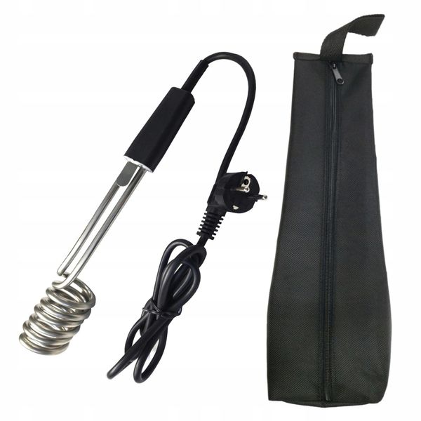 Riscaldatore A Immersione 2,0 Kw 2000 W 230V In Acciaio Inox Riscaldatore A Immersione Da Viaggio Riscaldatore A Immersione Bollitore Da Viaggio Riscaldatore A Immersione Da Viaggio Bollitore Da Viaggio (Con Borsa)-image