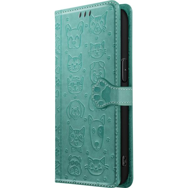 Avizar, Custodia Flip Per Iphone 16E Design Portafoglio Gatto E Cane, Verde-image