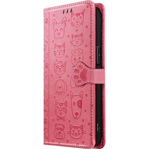 Avizar, Custodia Flip Per Iphone 16E Design Portafoglio Gatto E Cane, Rosa-image