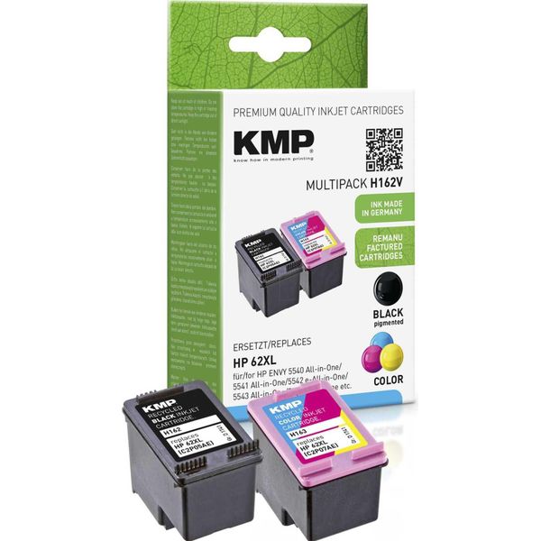 Kmp Multipack H162V - Confezione Da 2 - Nero, Colore (Ciano, Magenta, Giallo) - Compatibile - Cartuccia D'inchiostro - Per Hp Envy 55XX, 56XX, 76XX; Officejet 200, 250, 252, 57XX, 8040-image