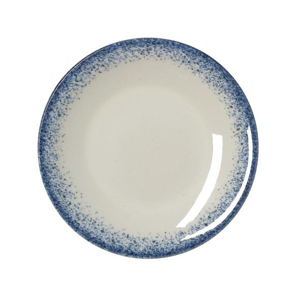6X Piatti Piani Ø 23 Cm Vida Marina / Porcellana Bianca Blu-image
