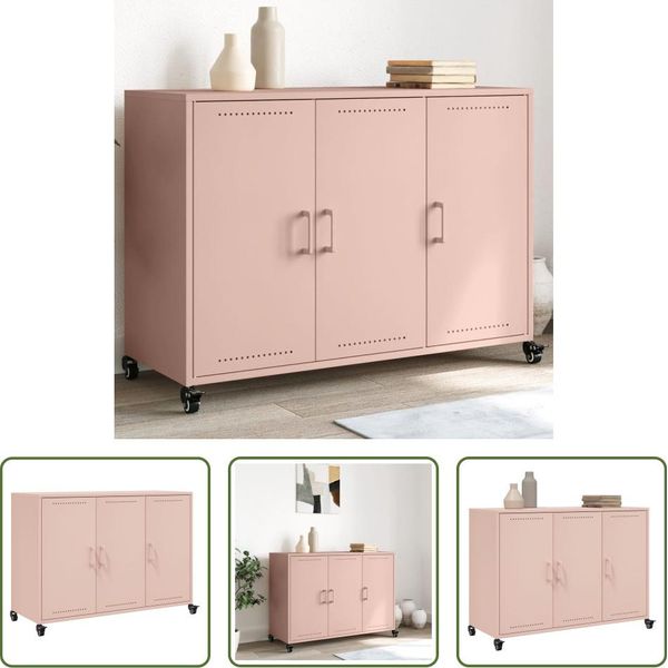The Living Store Madia Rosa 100,5X39X72 Cm Acciaio Laminato A Freddo-image
