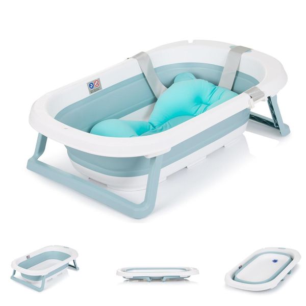 Chipolino Isla, Vasca Da Bagno Con Cuscino Pieghevole, Scarico Dell'acqua Integrato, Blu-image