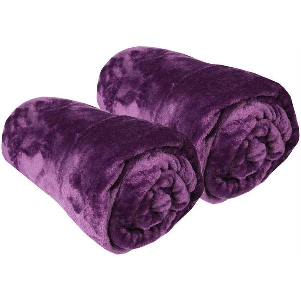Coperta "Celina"" In Confezione Da 2 - Coperta Soffice Di Alta Qualità, 70 X 100 Cm - Viola"-image