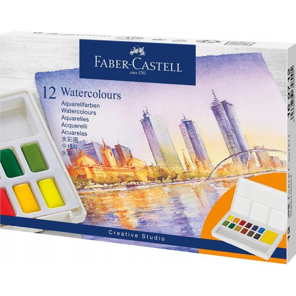 FABER-CASTELL 169712 12 FABER-CASTELL Aquarellfarben Farbsortiert-image