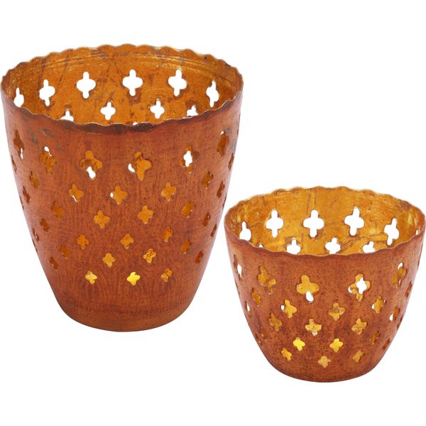Orientale Marocchina Lumino Porta Tealight Metallo Giardino Decorazione Tavolo-image
