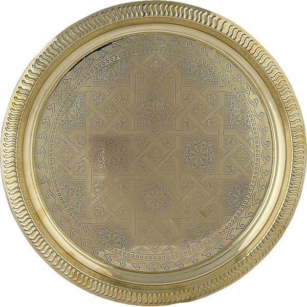 Vassoio Decorativo Orientale Vassoio Per Servire Vassoio Per Candele Nacera Gold 28 Cm-image