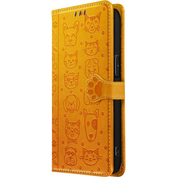 Avizar, Custodia Flip Per Iphone 16E Design Portafoglio Gatto E Cane, Arancione-image