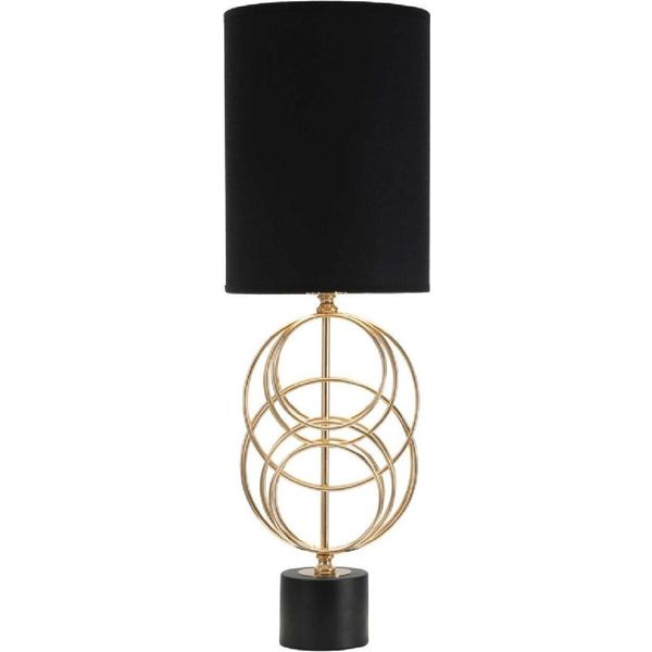 Mauro Ferretti Circly Lampada Da Tavolo E27 Ø 22,5X65 Cm Oro Nero-image