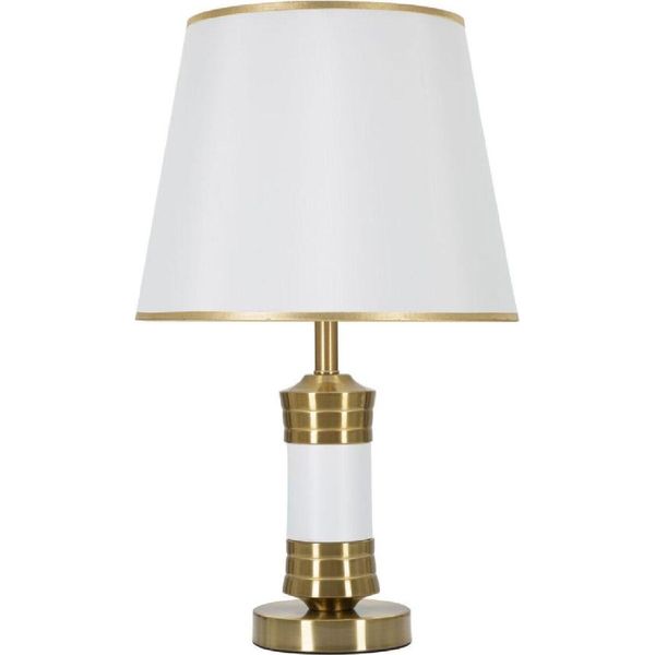 Mauro Ferretti Lampada Da Tavolo Whity E27 Ø 31X52 Cm Oro Bianco-image
