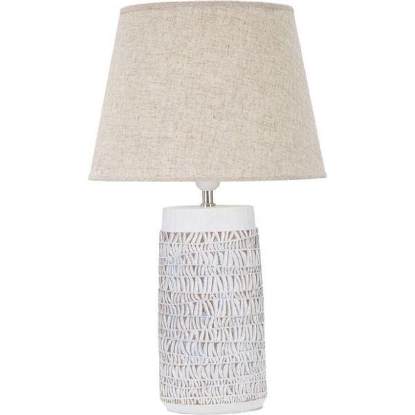 Mauro Ferretti Lampada Da Tavolo Nairobi E27 Ø 35X60,5 Cm Bianco Lavato Marrone-image