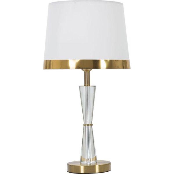 Mauro Ferretti Lampada Da Tavolo Kristal E27 Ø 30X56 Cm Oro Bianco-image