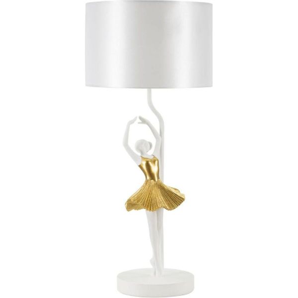 Mauro Ferretti Lampada Da Tavolo Dancer E27 Ø 28X64 Cm Oro Bianco-image