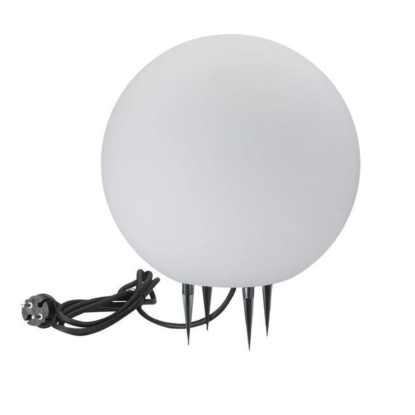 Lampada Da Giardino Sfera Bianca Ø30Cm 1Xe27 25W IP65 Argento Polux-image