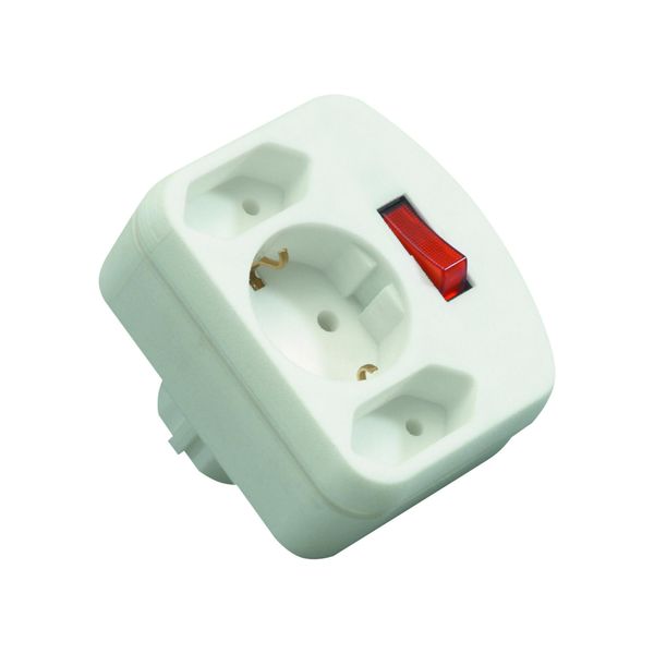 Rev Adapter Mit Schalter 2+1-Fach Weiß (00135101)-image