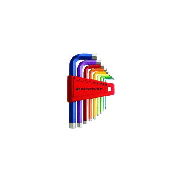 Pb Swiss Tools Rainbow Winkelschraubendreher- Satz Im Kunststoffhalter 9-Teilig 1,5-10Mm Pb (Pb 210.H-10 Rb)-image