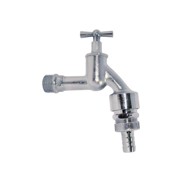 Kirchhoff Ms Auslaufventil Knebelgriff,Chrom Matt, 1/2"AG X 3/4""AG X 1/2""T, RohrbelüF. (98619118)"-image