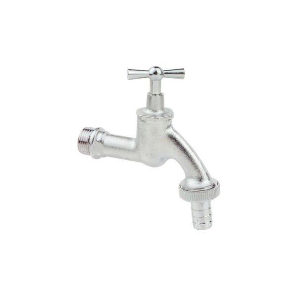 Kirchhoff Ms Auslaufventil Knebelgriff,Chrom Matt, 1/2"AG X 3/4""AG X 1/2""T (986180155)"-image
