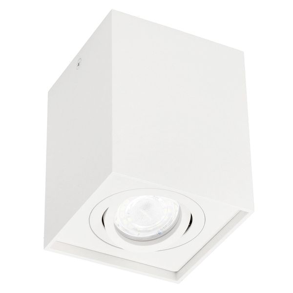 Faretto A Superficie Luce A Superficie Pallad 1 White GU10 Plafoniera Quadrata Bianca EDO777109 Edo-image