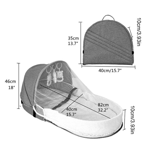 Lettino Da Viaggio Per Bambini Con Zanzariera E Tenda Da Sole Lettino Portatile Per Bambini Borsa Fasciatoio Lettino Pieghevole Per Bambini Con Zanzariera Lettino Per Bambini Cuddly Nest-image