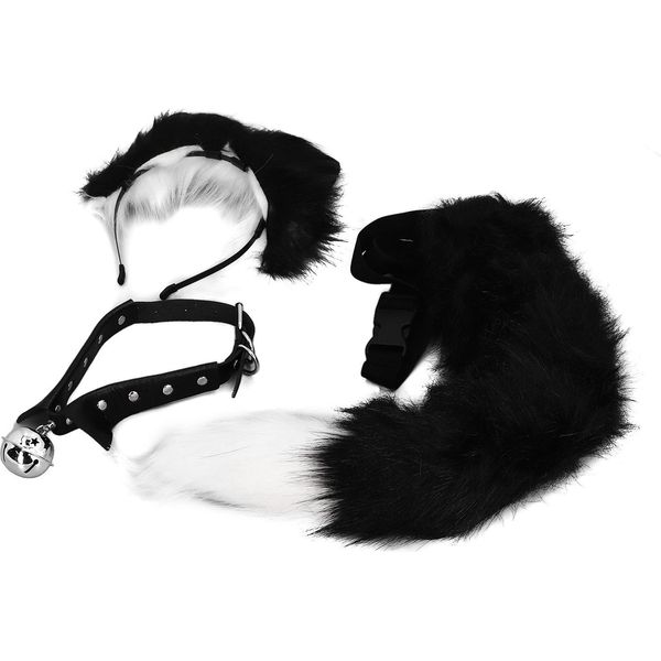 Orecchie Di Gatto E Coda Di Lupo Animale Cosplay Costume, Orecchie Di Gatto E Coda Di Volpe Finta Pelliccia Set, Cosplay Costume Finta Pelliccia Capelli, Finta Coda Di Volpe Orecchie Capelli Clip Collo Set, Halloween Anime Cosplay Costume, Halloween Cosplay Costume-image
