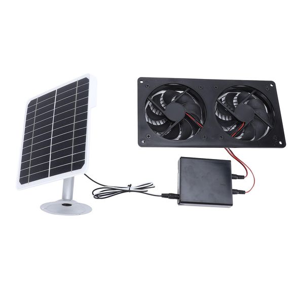 Ventilatore Di Scarico Solare IPX7 Impermeabile Sicuro 20W Ventilatore A Pannello Solare Con Scatola Di Immagazzinamento Dell'energia Per Pollaio Casa Dell'animale Domestico-image