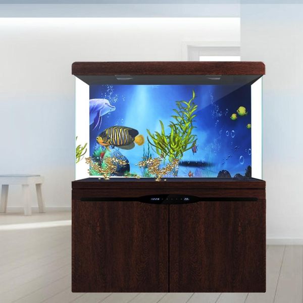 Adesivo Murale, Adesivo Murale Acquario, Adesivo Sfondo Acquario, Adesivo Acquario Impermeabile, Adesivo Sfondo Decorazione-image