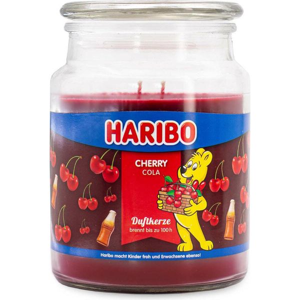 Candela Profumata Haribo Cherry Cola, Candela In Vetro, Profumo Di Cola E Ciliegia, Durata Di Combustione Fino A 100 H, 510 G-image