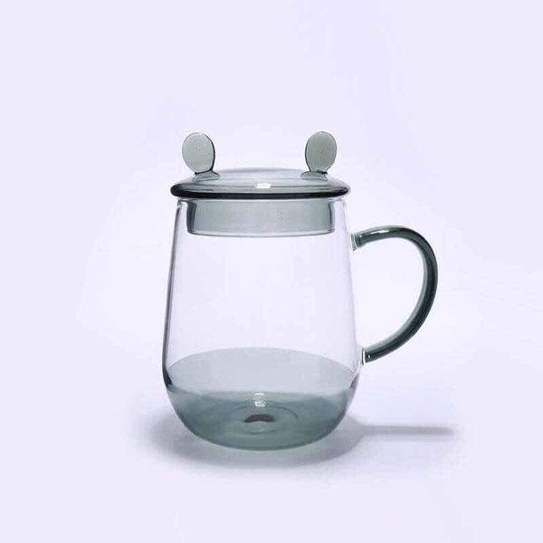 Tazza Con Un Bicchiere E Coperchio - Nero Trasparente-image