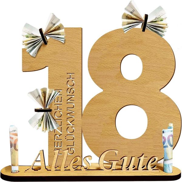 Regalo In Legno In Denaro Per Un Compleanno 18 Idea Creativa 29X26X0,5-image