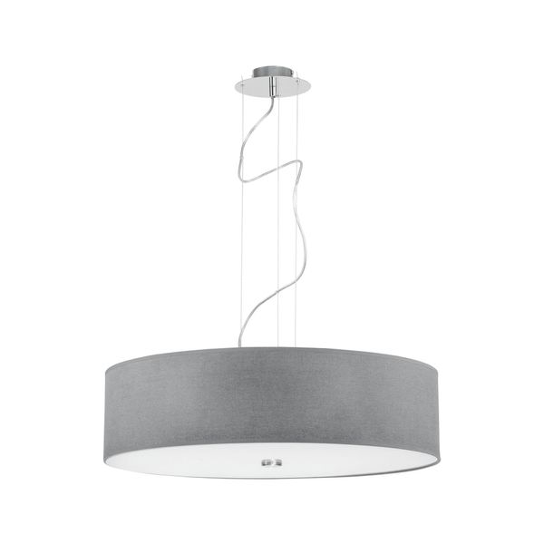 Lampada A Sospensione Lampadario Nowodvorski Viviane Grigio, Tessuto 6773-image