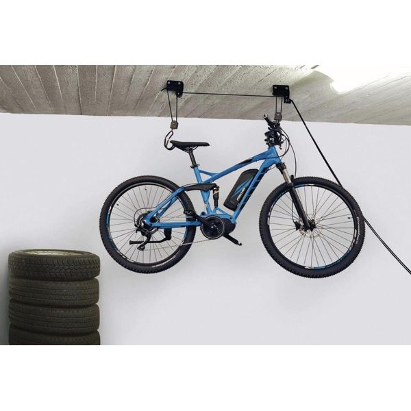 Sollevatore Per Biciclette Fischer Profiplus, Portata: 57 Kg, Nero, Adatto A Tutte Le Biciclette Standard E Alle E-Bike, Grazie A - 1 Pezzo (50387)-image