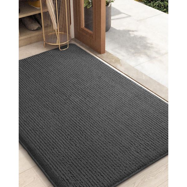 Zerbino Zerbino 80X120 Cm Antiscivolo Assorbente Grigio Scuro-image