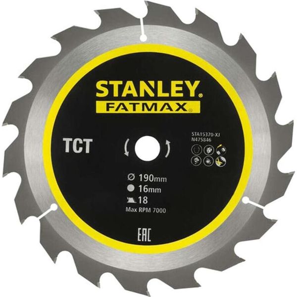 Stanley STA15370-XJ Lama Circolare Tct 190 X 16 Mm X 18 Denti, Legno Inchiodato-image