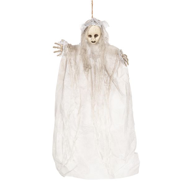 Bambola Appesa Decorazione Halloween Decorazione Bianco-Grigio 50Cm - Taglia Unica-image