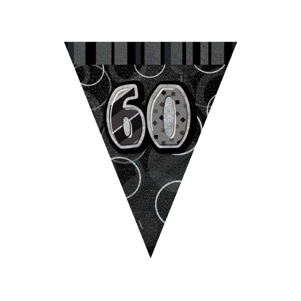 60. Compleanno | Catena Di Gagliardetti Nero / Argento-image