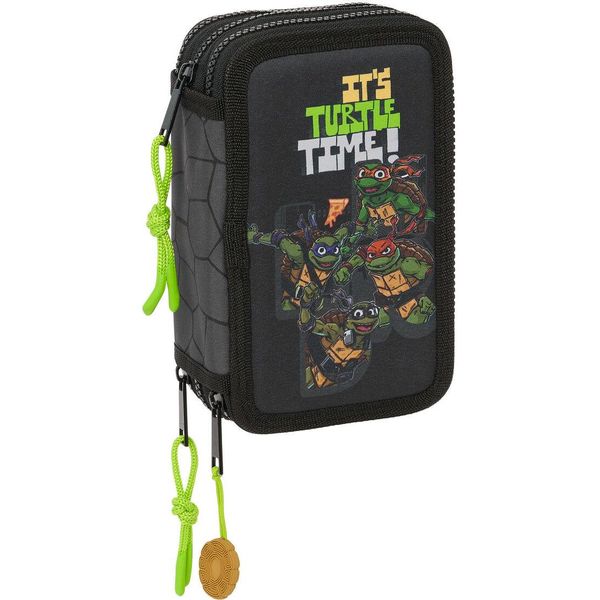 Astuccio Triplo Teenage Mutant Ninja Turtles Nero Grigio 12,5 X 19,5 X 5,5 Cm 36 Pezzi-image