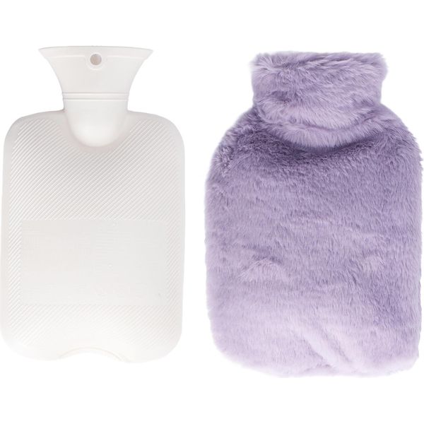 Borsa Dell'acqua Calda Doppio Inserto Tasca Fodera Pvc Lavare Copertura 1000 Ml Capacità Calda Per Domestico Viola-image